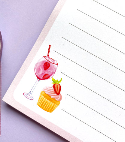 Pink Gin & Cupcake Notepad