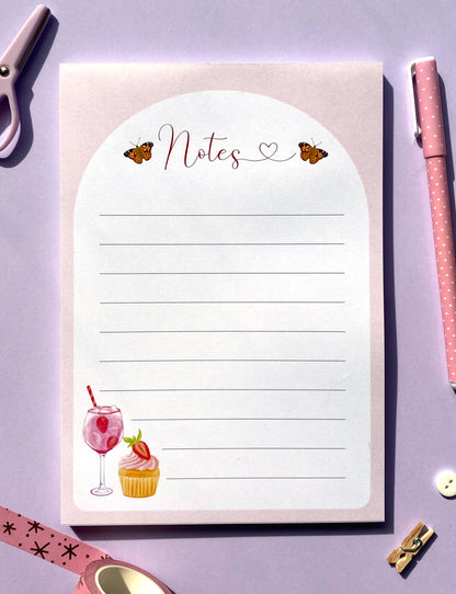 Pink Gin & Cupcake Notepad