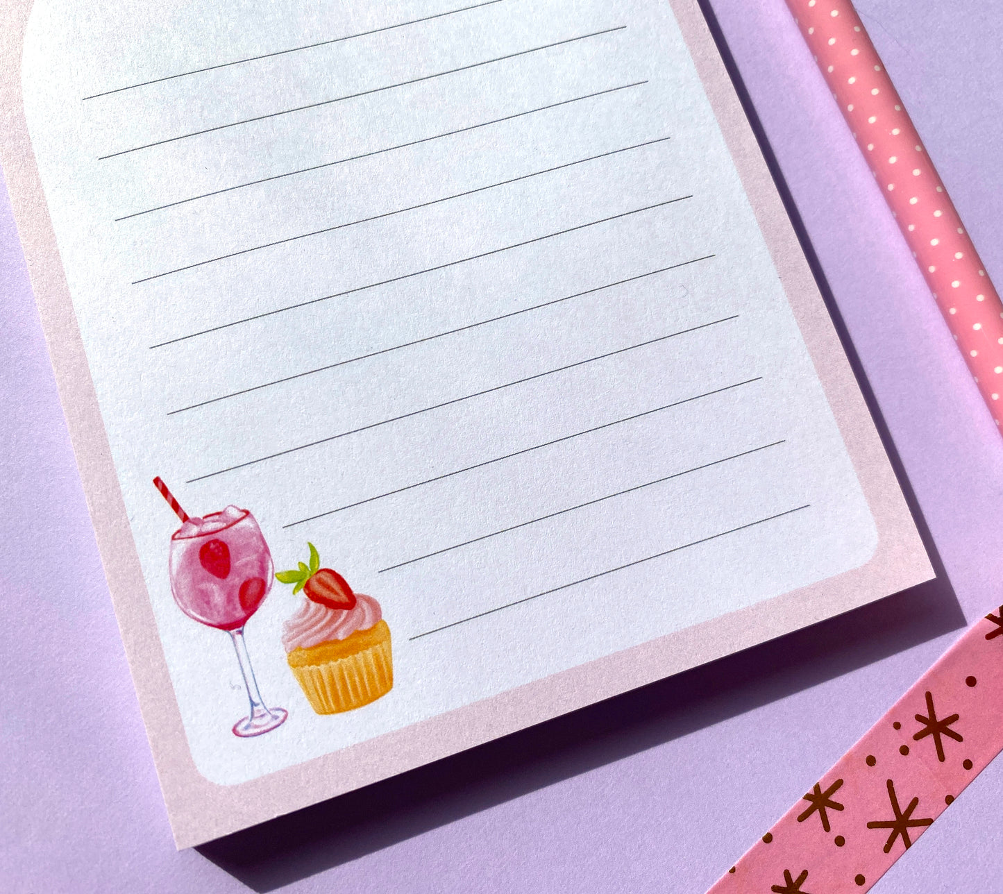 Pink Gin & Cupcake Notepad