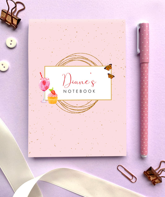 Personalised Pink Gin & Cupcake Notepad