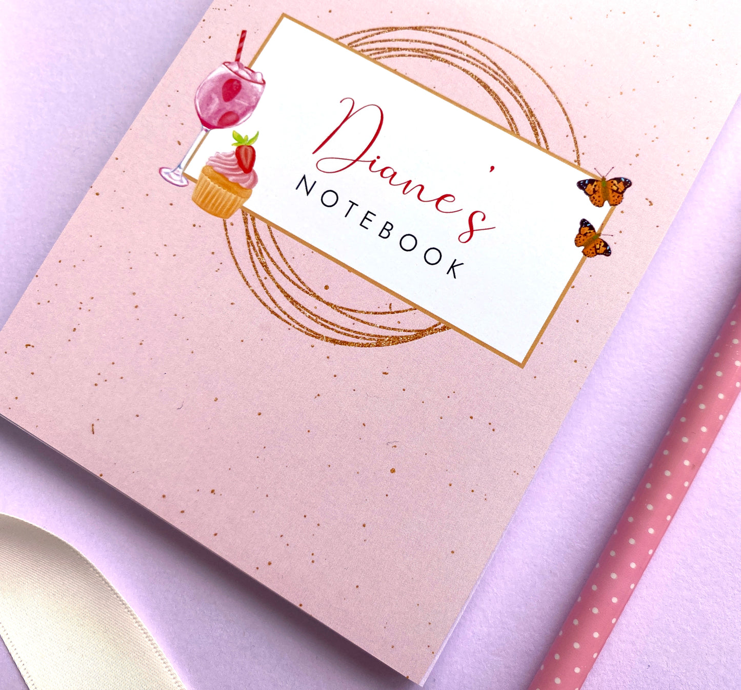 Personalised Pink Gin & Cupcake Notepad