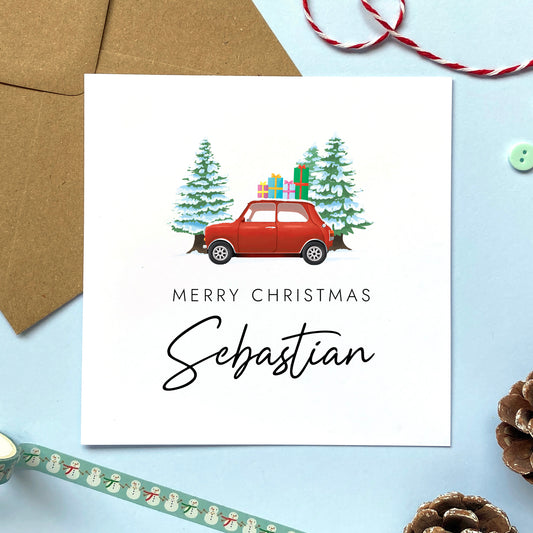 Personalised Classic Car Christmas Card