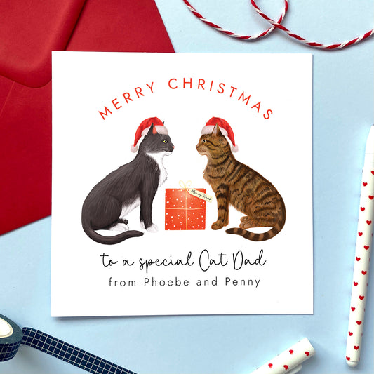 Personalised Choose the Cats Christmas Card for Cat Dad