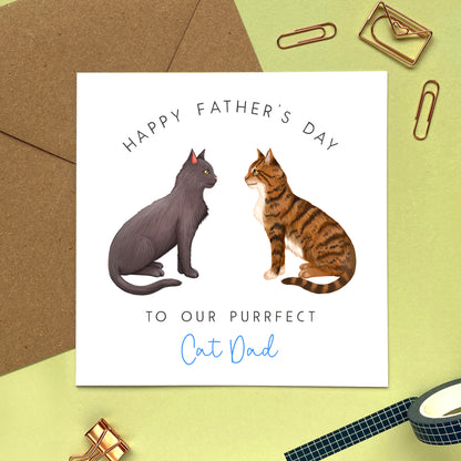 Personalised Choose the Two Cats Father's Day Card for Cat Dad