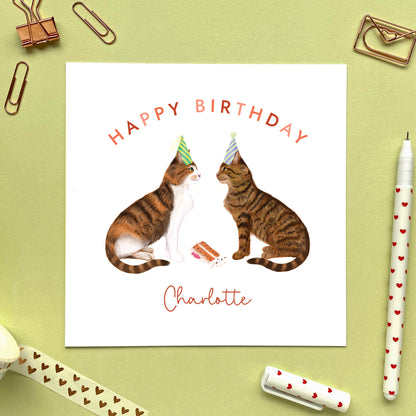 Personalised Choose the Cats Birthday Card for Her