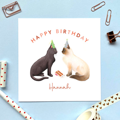 Personalised Choose the Cats Birthday Card for Her