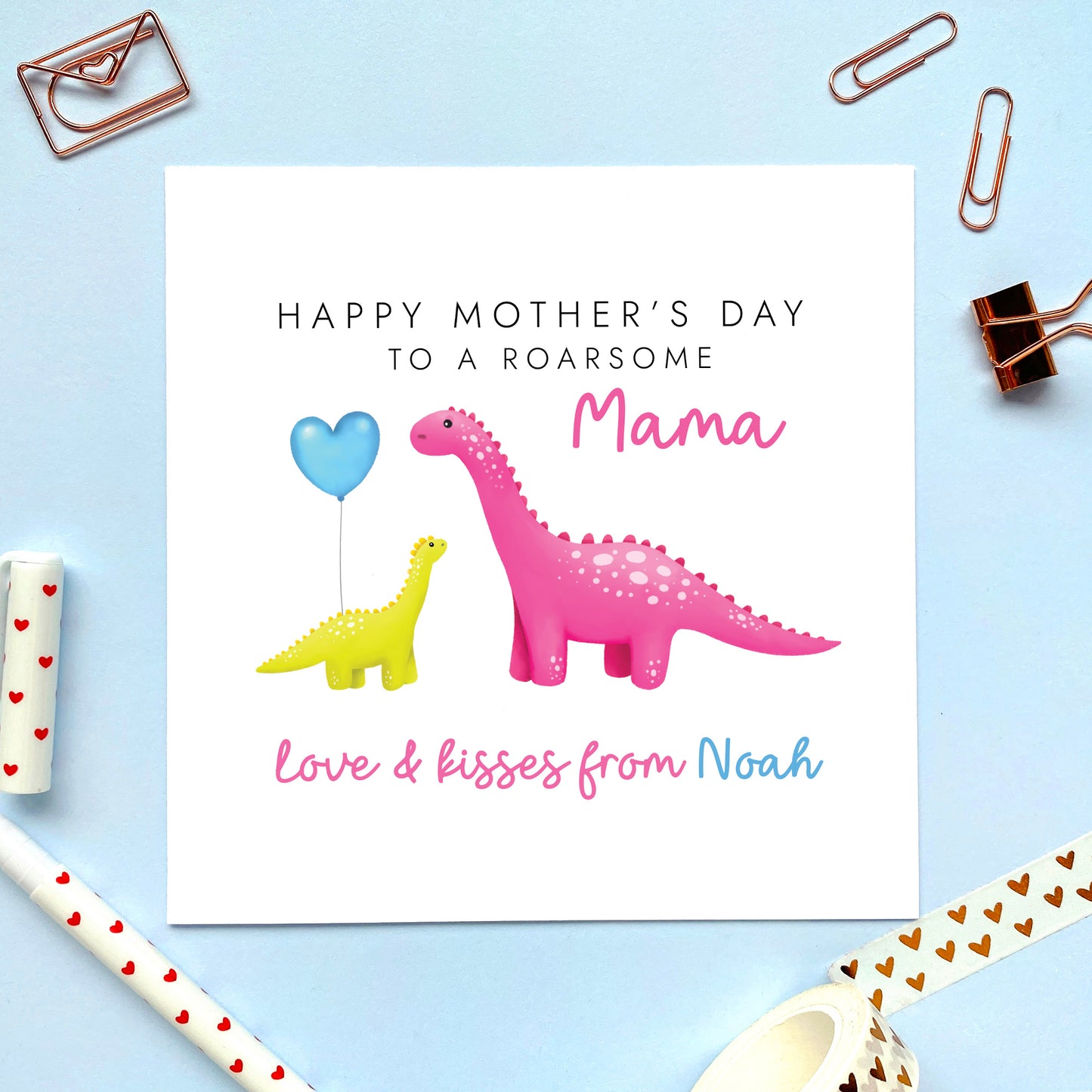 Personalised Dinosaur Mother's Day Card for Mummy