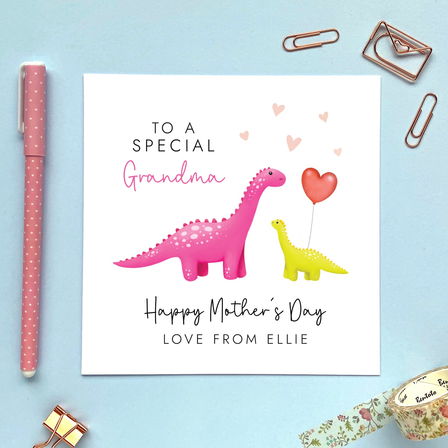 Personalised Dinosaur Mother's Day Card for Mummy