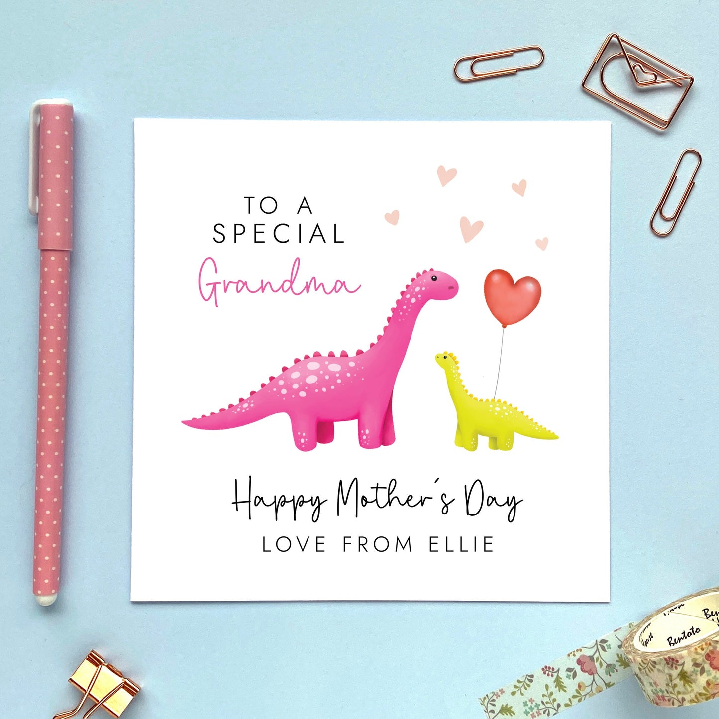 personalised dinosaur mother's day card - to my roarsome mummy - funny mother's day card, cute, special - mummy, mommy, mama, mum, mom, mam - from son, daughter, baby, child, boy, girl, bump, for grandmother grandma, granny, gran, nanny, nana, nonna, nanna, nan, great grandmother