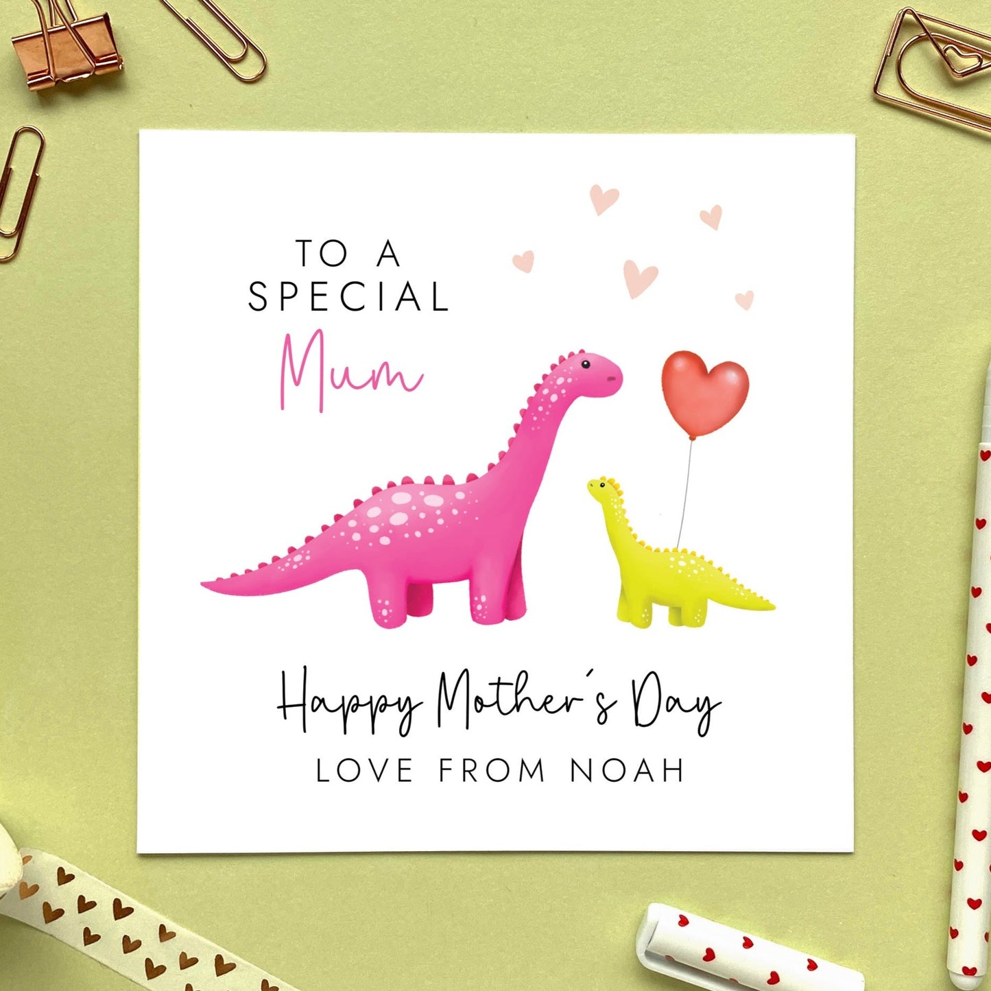 personalised dinosaur mother's day card - to my roarsome mummy - funny mother's day card, cute, special - mummy, mommy, mama, mum, mom, mam - from son, daughter, baby, child, boy, girl, bump