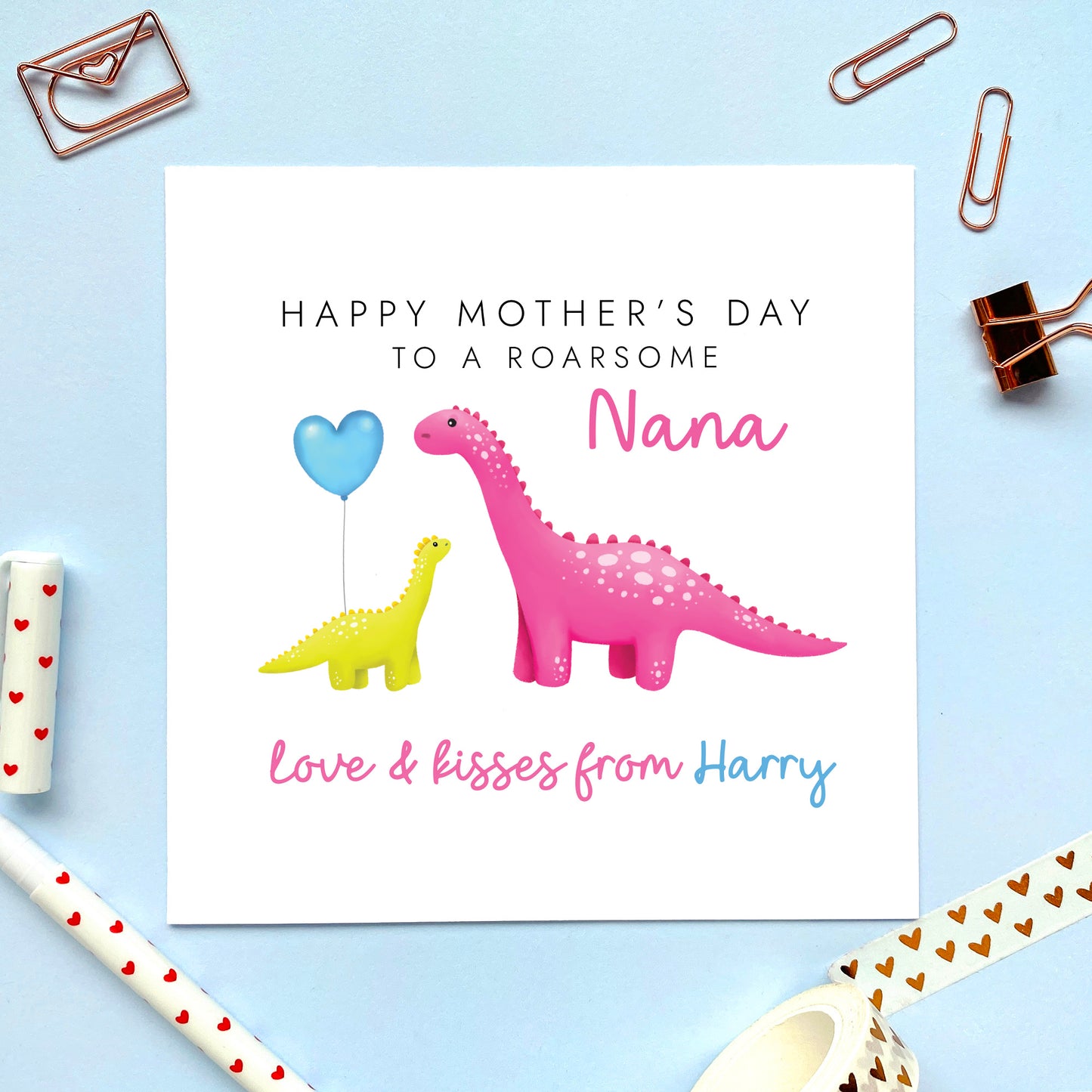 Personalised Dinosaur Mother's Day Card for Mummy