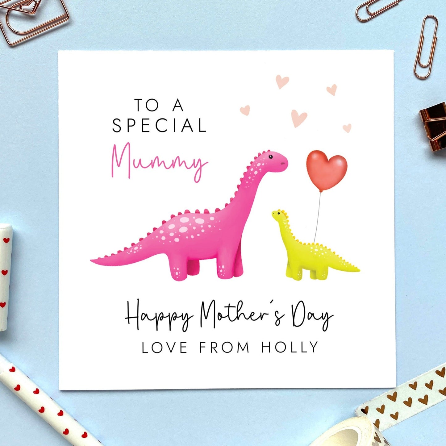 personalised dinosaur mother's day card - to my roarsome mummy - funny mother's day card, cute, special - mummy, mommy, mama, mum, mom, mam - from son, daughter, baby, child, boy, girl, bump