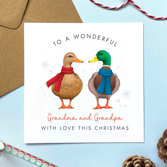 Ducks Christmas Card for Grandparents