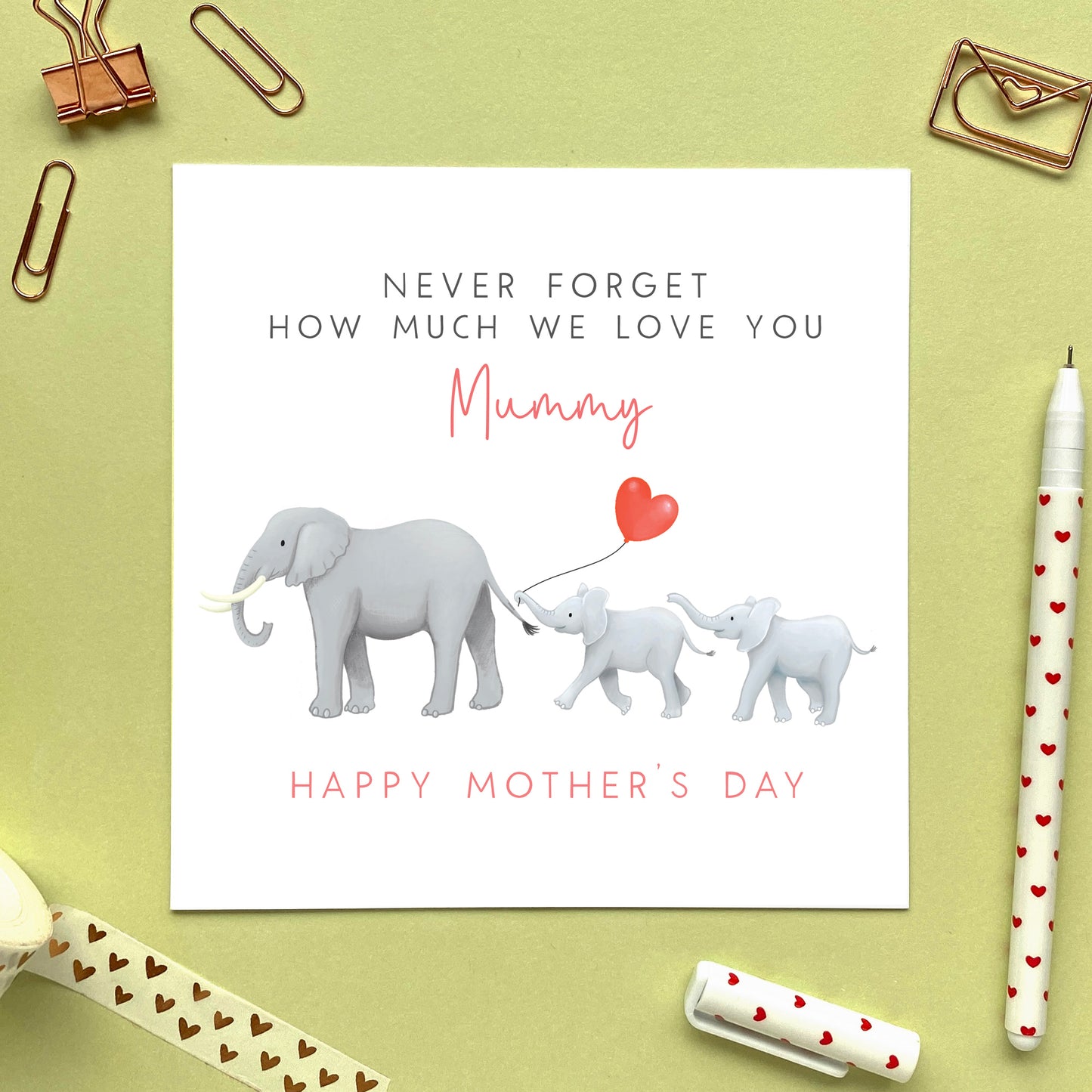 personalised elephant mother's day card - mum you are so loved - happy mother's day - cute, unique, special, handmade, uk - first mothers day - from son, daughter, baby - mum, mom, mam, mummy, mommy - never forget how much I love you - mothers day card for grandma, granny, gran, nanny, nana, nanna, nan, grandmother - mothers day card for mummy from baby - mothers day card from two children - mother of twins - twins mothers day card - two babies mother's day card - 2 boys, 2 girls, two sons, two daughters