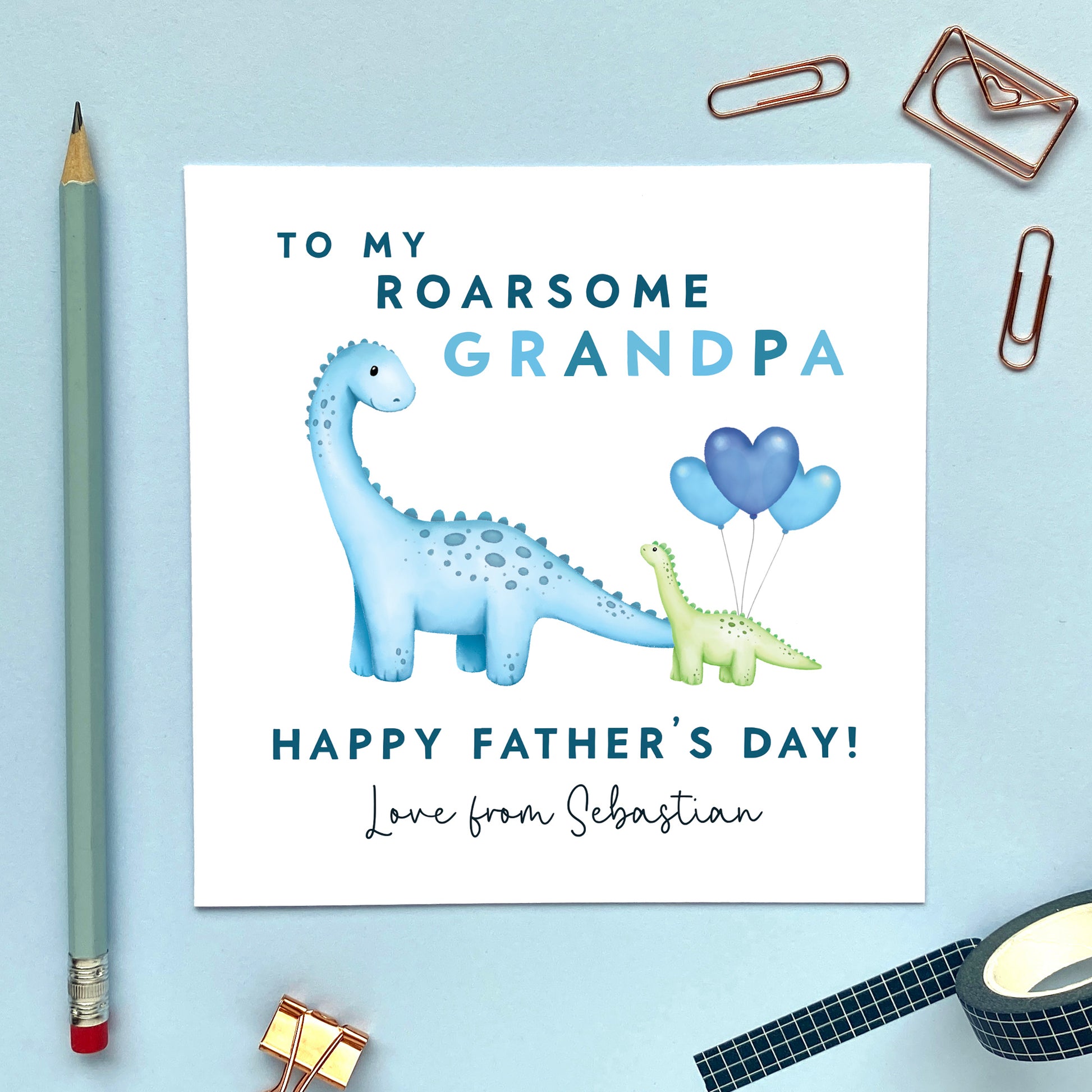 personalised dinosaur fathers day card - for a special daddy, dad, dada - from son, daughter, baby, bump, cute, special, handmade, uk, grandad, grandpa, papa, pappy, from daughter, granddaughter, son, grandson