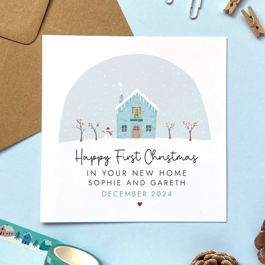 A personalised New Home Christmas Card for friends and family spending their 1st Christmas in their New House.