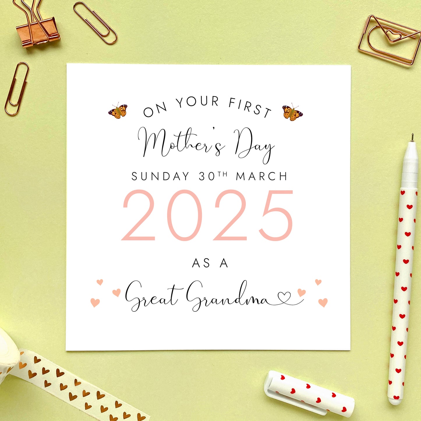 Personalised First Mother's Day Card for Grandmother, as a Great Grandma, 1st Mothers Day 2025