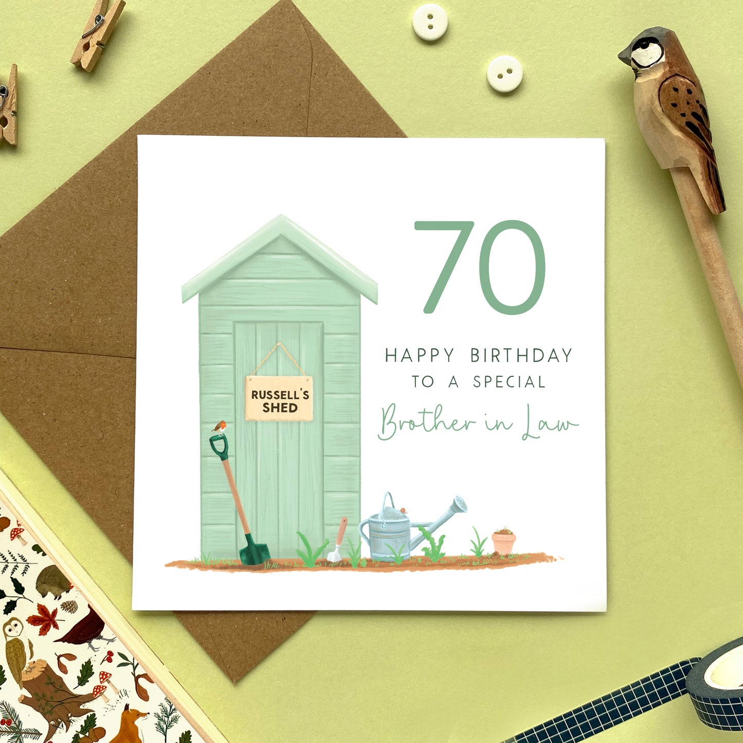 personalised 70th birthday card for brother in law, brother-in-law