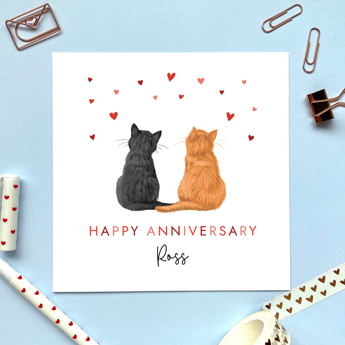 Choose the Cats Anniversary Card for Him / Her