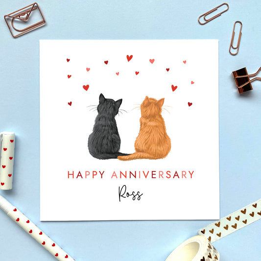 Choose the Cats Anniversary Card for Him / Her