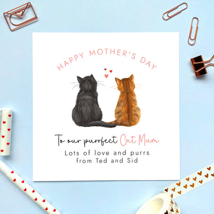 Personalised Choose the Cats Mother's Day Card for Cat Mum