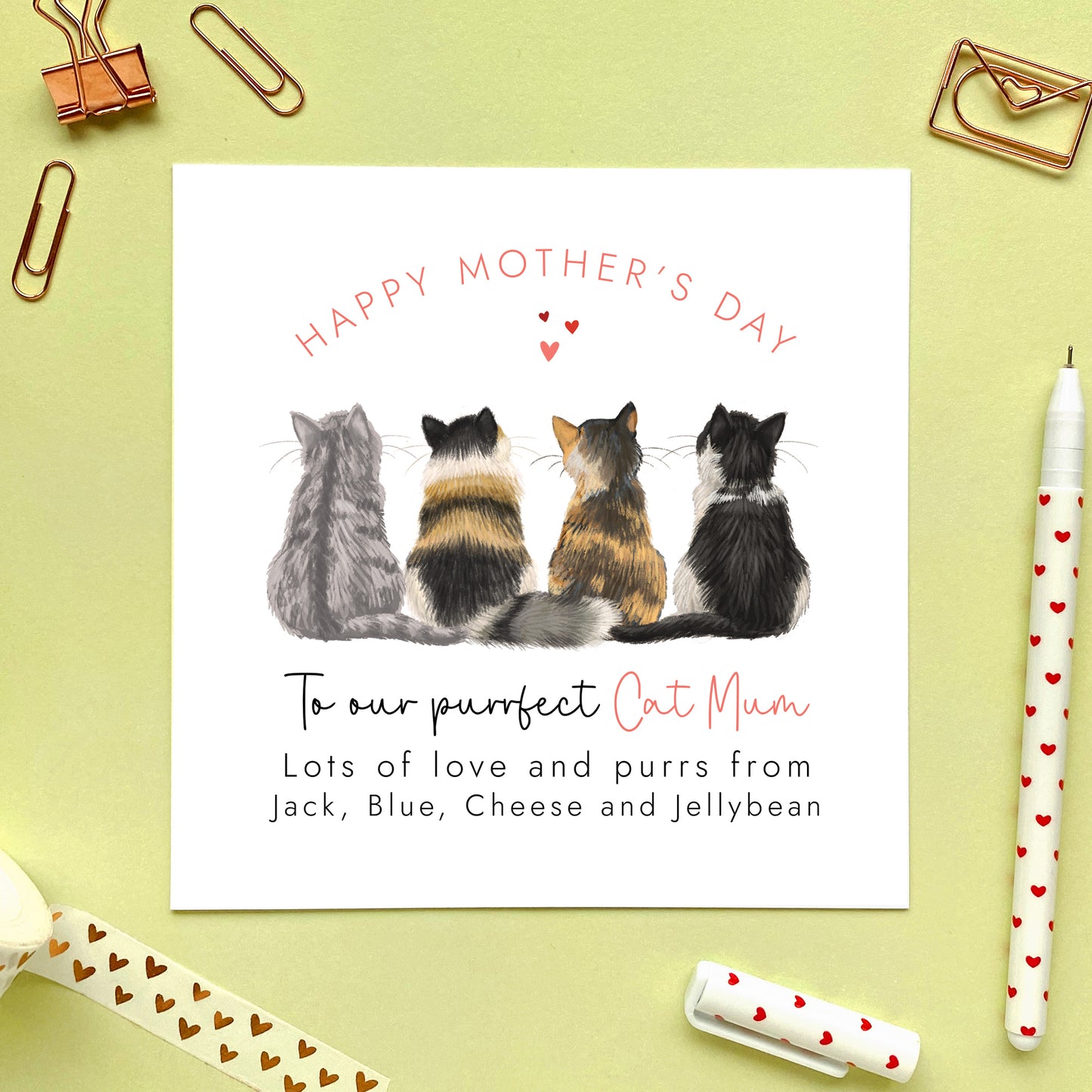 Personalised Choose the Cats Mother's Day Card for Cat Mum