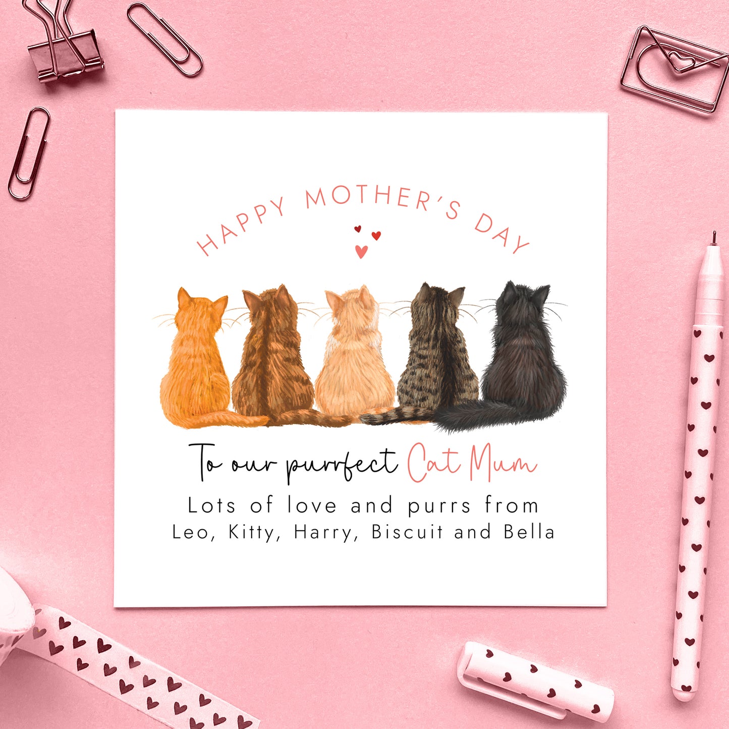 Personalised Choose the Cats Mother's Day Card for Cat Mum