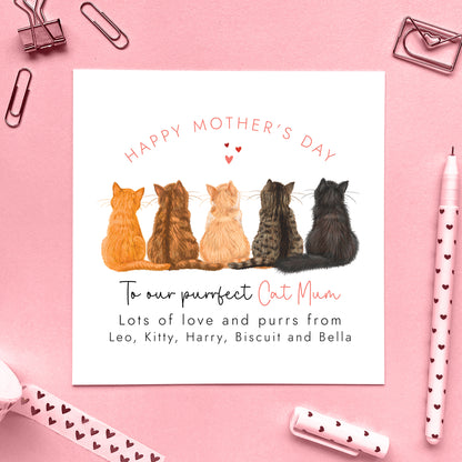 Personalised Choose the Cats Mother's Day Card for Cat Mum