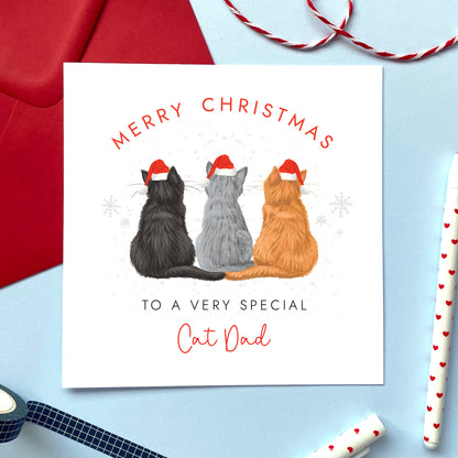 Choose the 3 Cats Christmas Card for Cat Dad