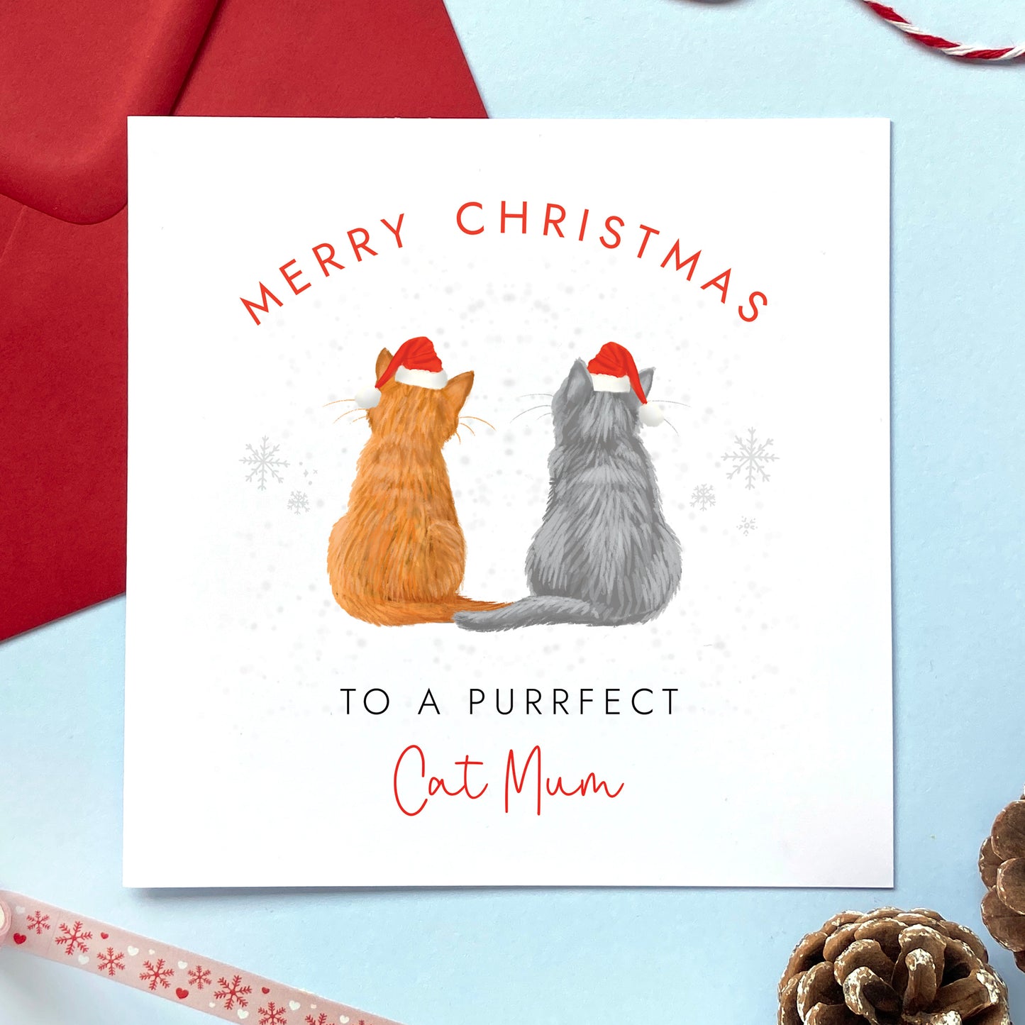 Choose the 2 Cats Christmas Card for Cat Mum