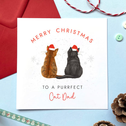 Choose the 2 Cats Christmas Card for Cat Dad