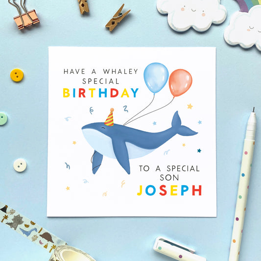 Whale Any Age Birthday Card