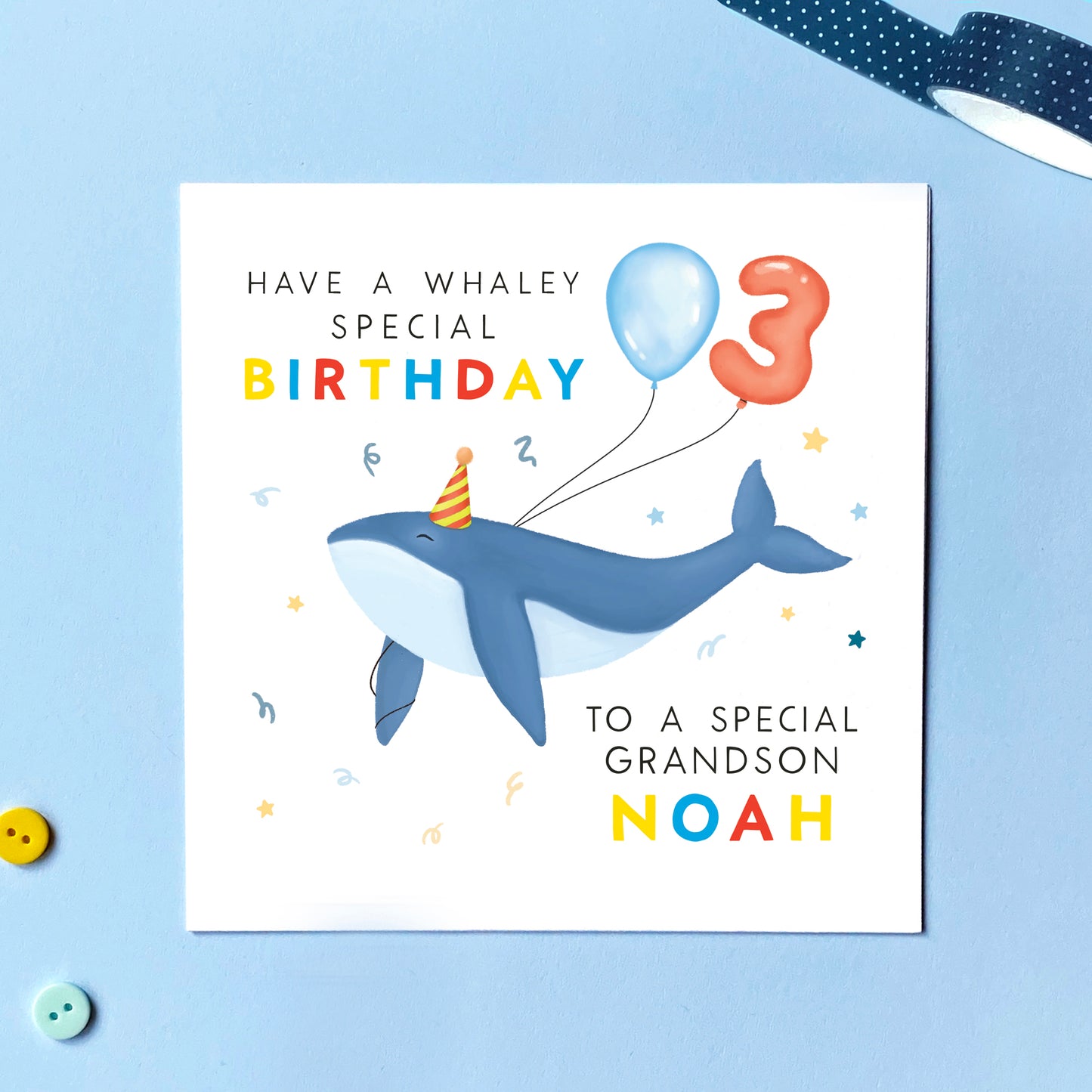 Whale Any Age Birthday Card