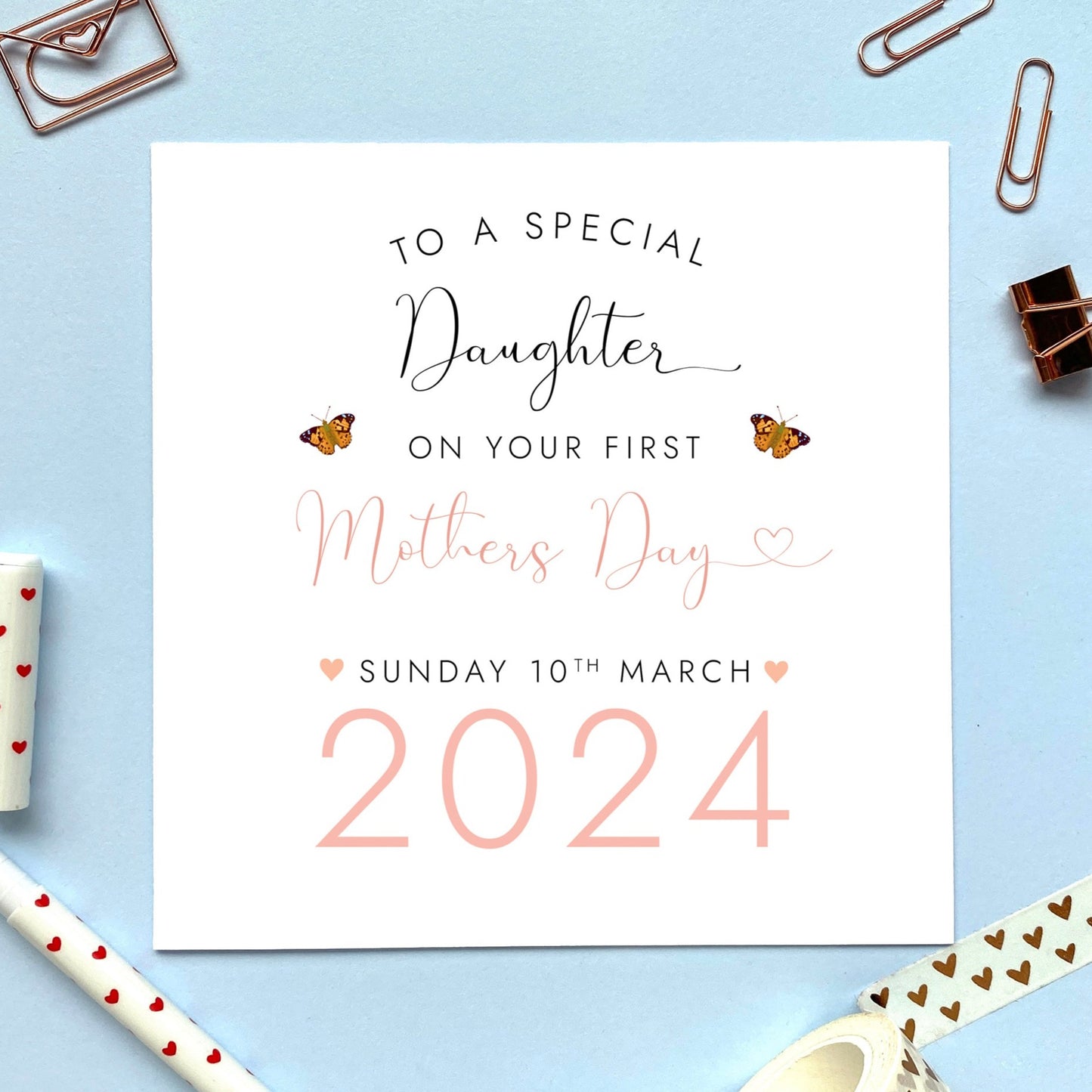 personalised first mother's day card for daughter - granddaughter, niece, sister in law, sister, lady, woman, her, daughter in law, friend, goddaughter, first mother's day card for her, wife, fiancee, girlfriend, partner, 1st mothers day card