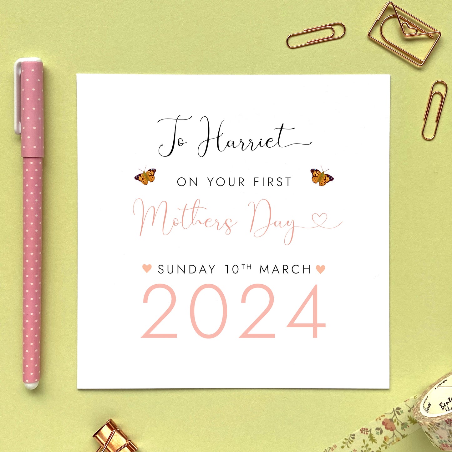 personalised first mother's day card for daughter - granddaughter, niece, sister in law, sister, lady, woman, her, daughter in law, friend, goddaughter, first mother's day card for her, wife, fiancee, girlfriend, partner, 1st mothers day card