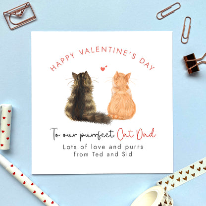 Personalised Choose the Two Cats Valentine's Day Card for Cat Dad