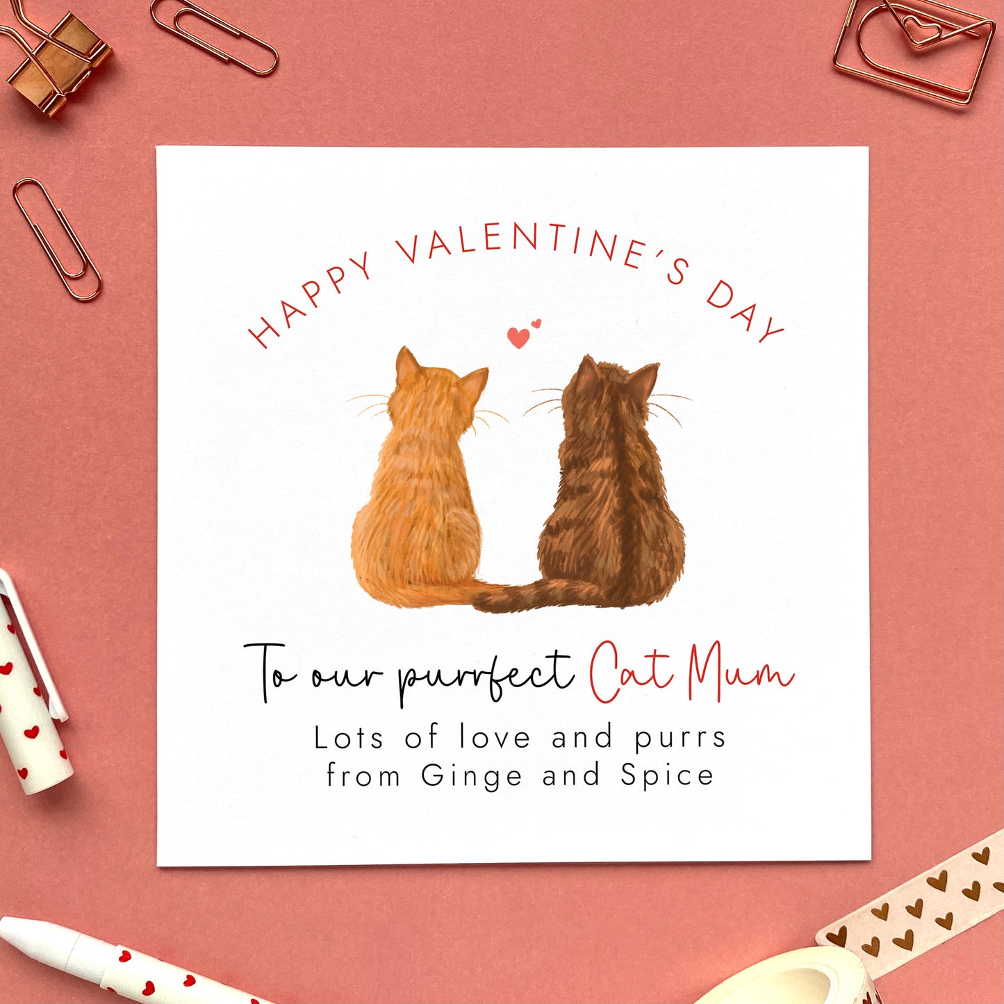 Personalised Choose the Two Cats Valentine's Day Card for Cat Mum