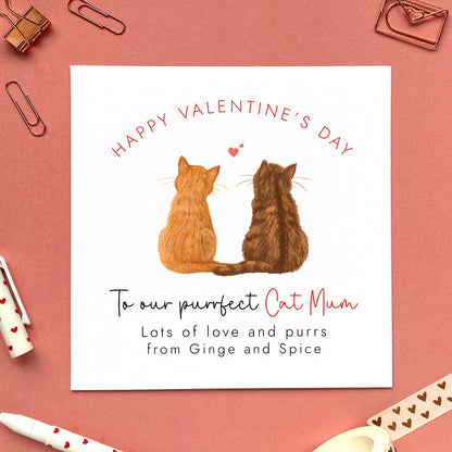 Personalised Choose the Two Cats Valentine's Day Card for Cat Mum