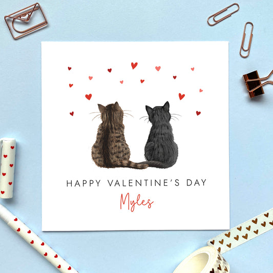 Personalised Choose the Two Cats Valentine's Day Card