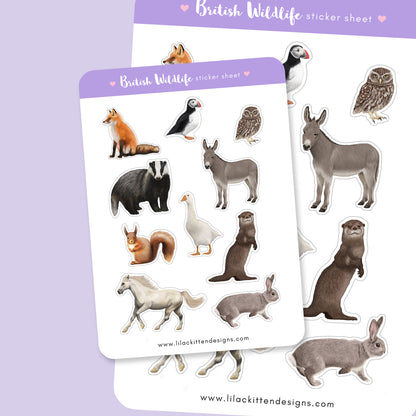 British Wildlife Sticker Sheet