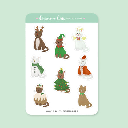 Christmas Cats Sticker Sheet