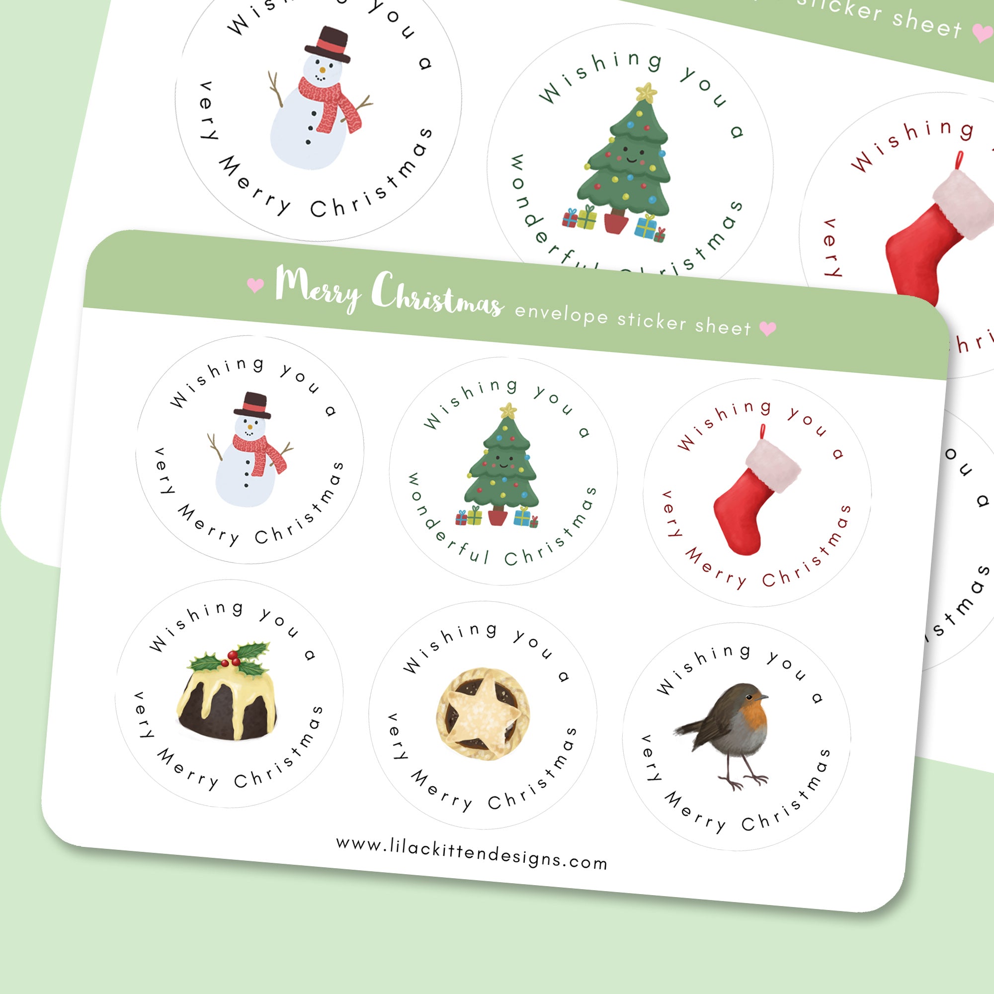 Merry Christmas Cheer - Envelope Sticker Seals, Set of 72, by Current