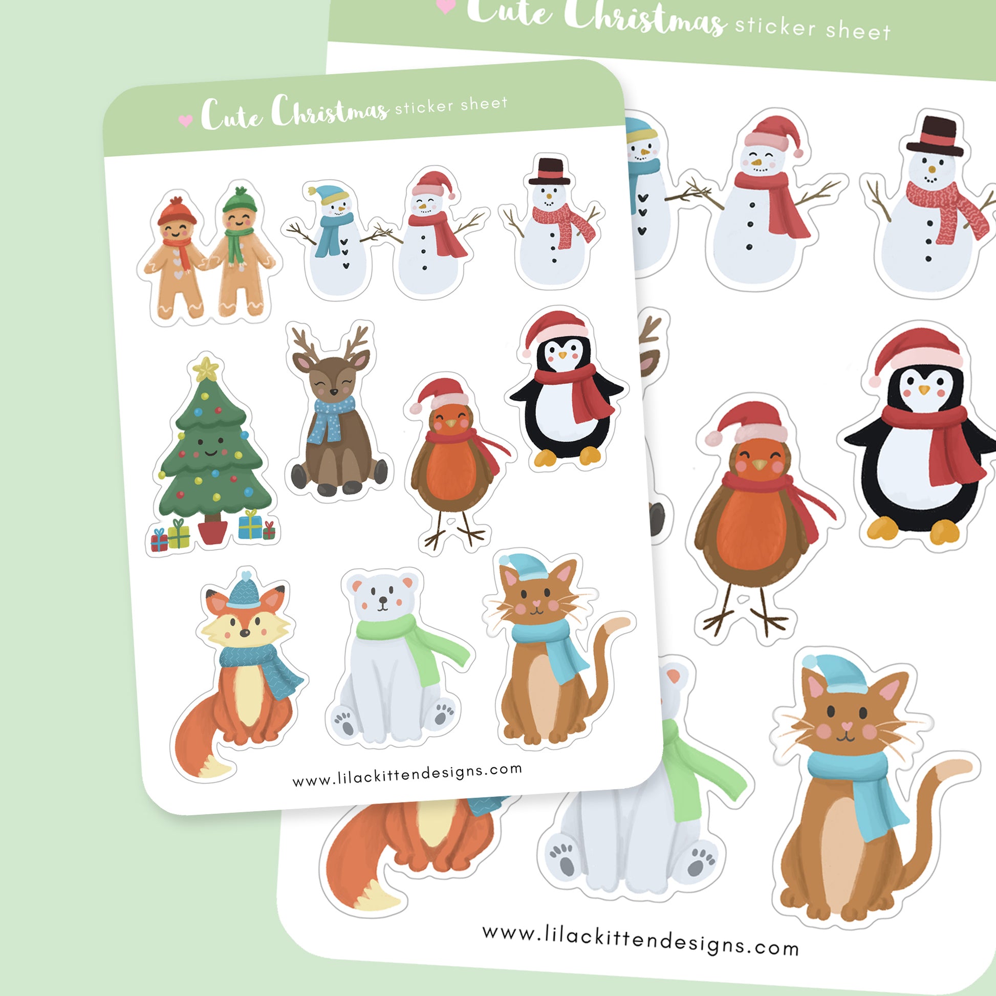 cute christmas sticker sheet stickers festive