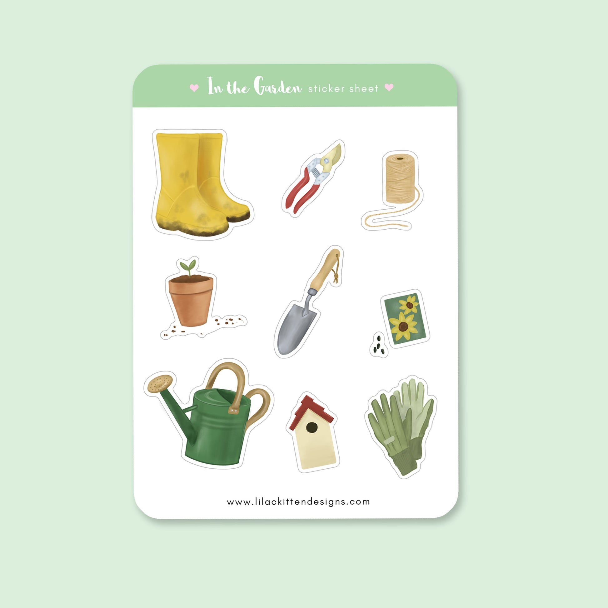 cute gardening themed stickers