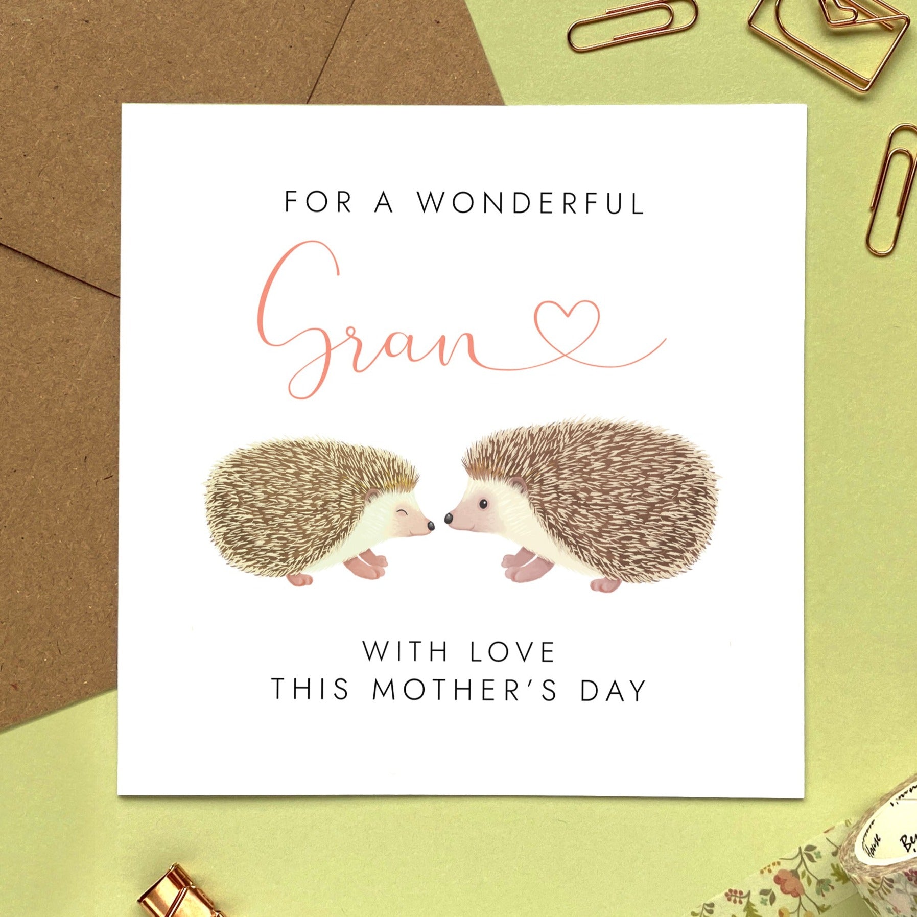 personalised hedgehog mothers day card for mum - to a wonderful mum - mom, mam, mummy, mommy, mama - with love this mother's day - grandma, gran, granny, nana, nan, nanny, nanna, grandmother, wife, partner, girlfriend, fiancee - from baby, bump, son, daughter, children, child, toddler