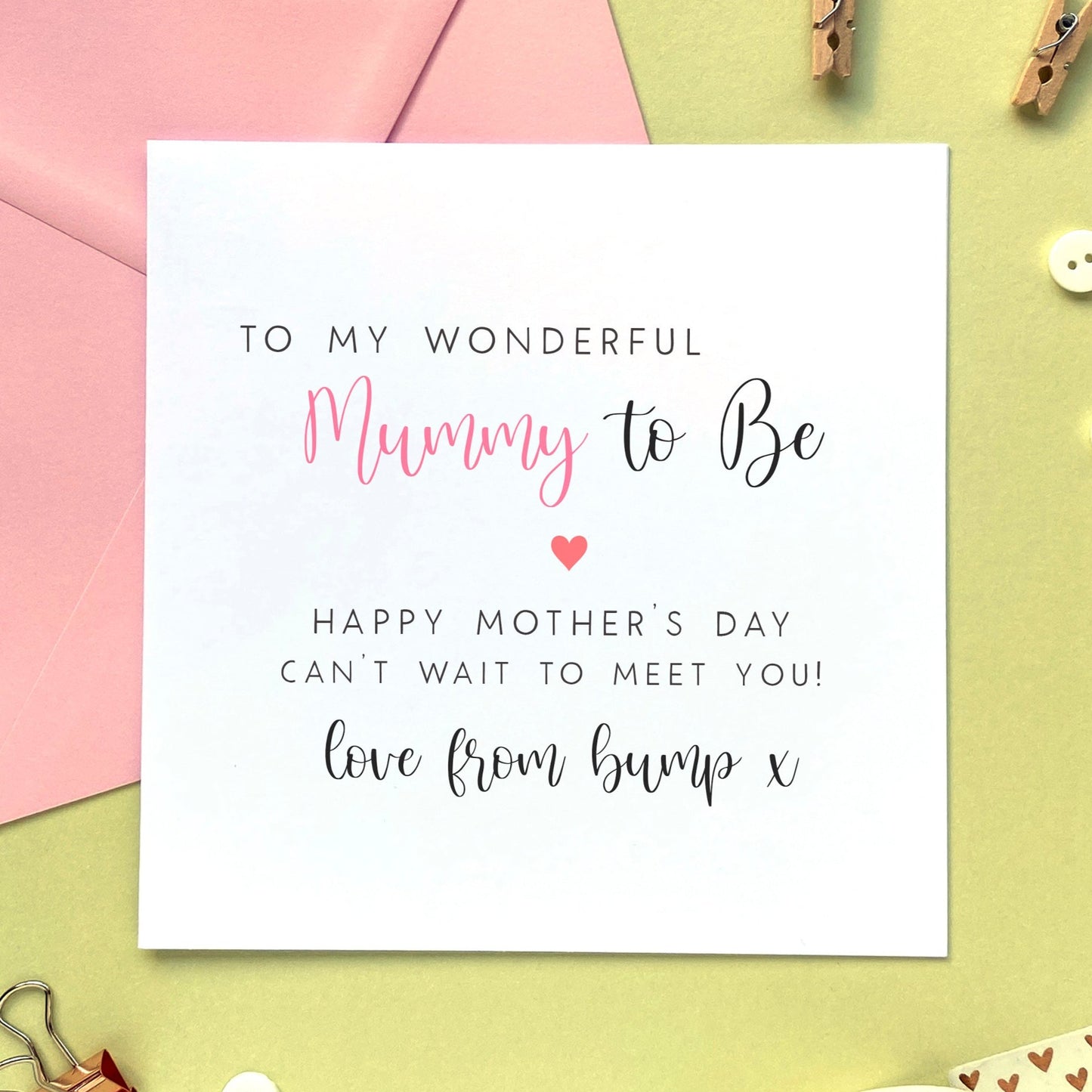 personalised mummy to be mother's day card - mommy to be, mama to be, mum to be, mom to be - expectant mother, pregnant, daughter, baby, granddaughter, cute, from the bump card, love from bump