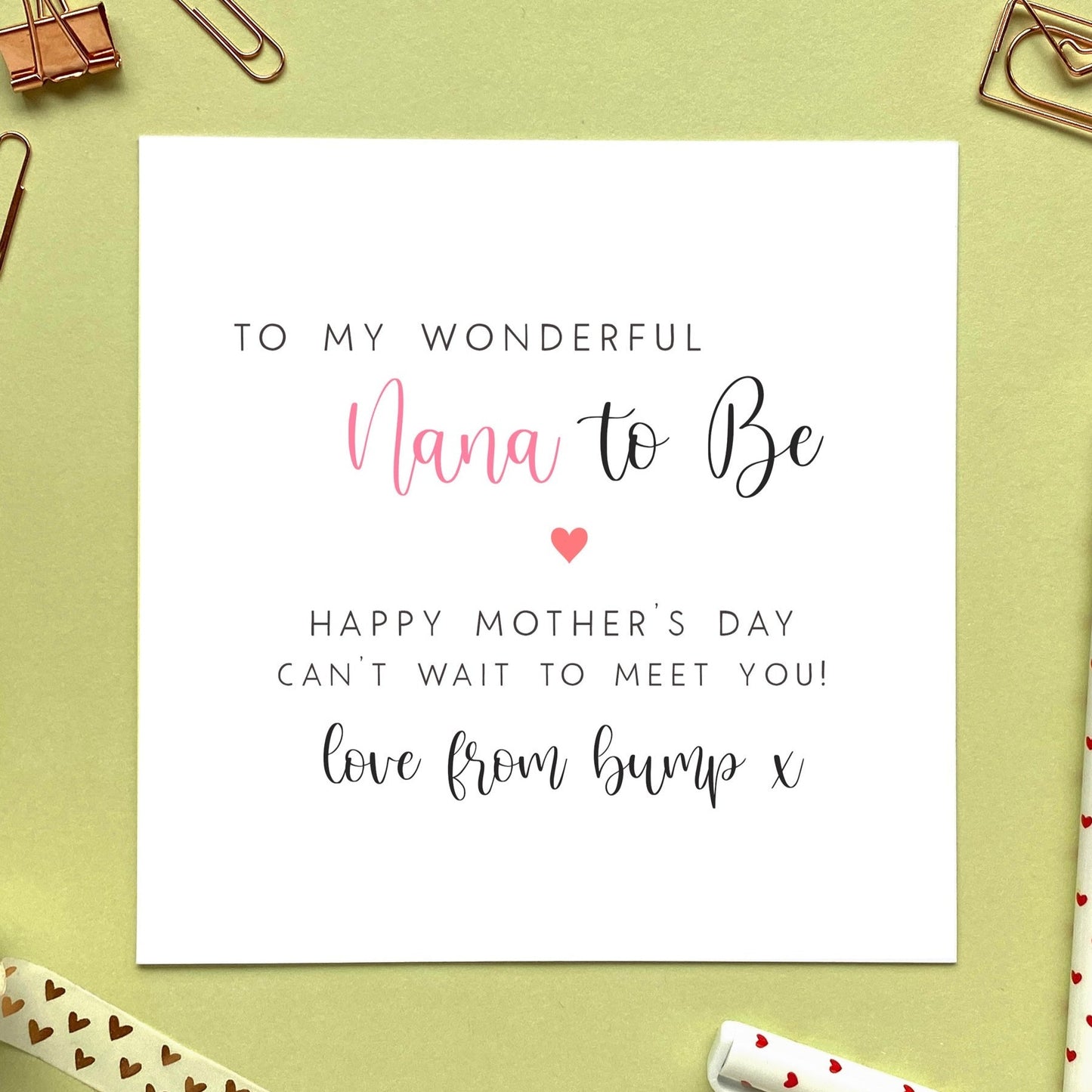 personalised grandmother to be mother's day card - granny to be, nana to be, nanny to be, gran to be, grandma to be, expecting, expectant, love from the bump card, pregnant, cute, special, baby, grandson, granddaughter