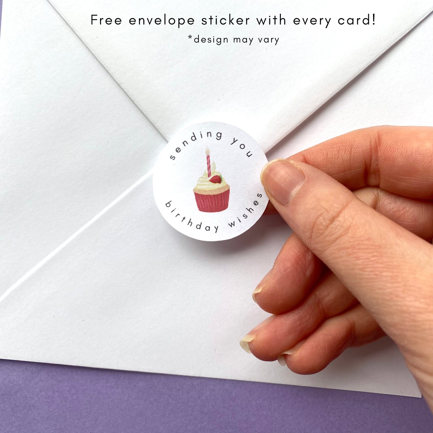 cute strawberry cupcake birthday envelope sticker