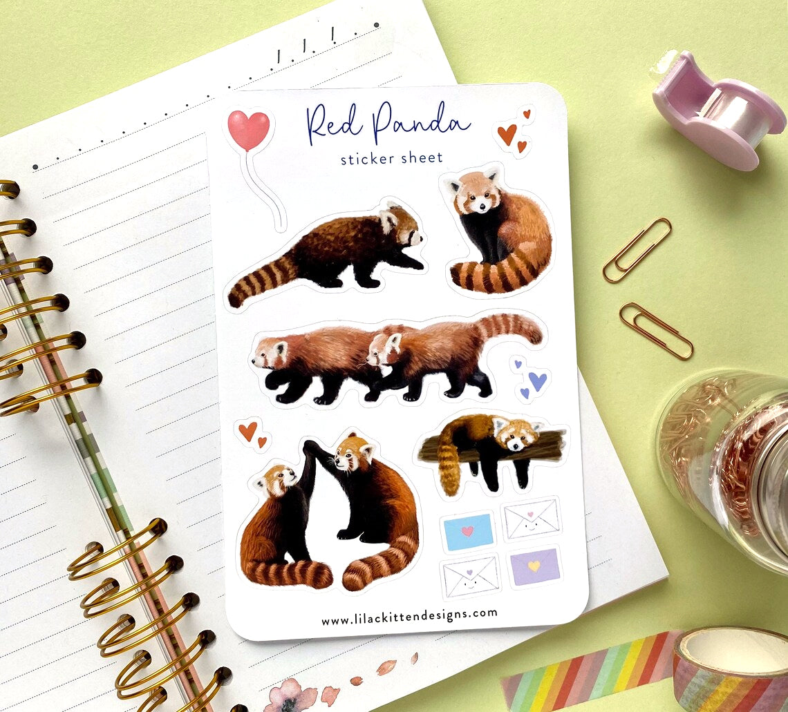 Red Panda Sticker Sheet