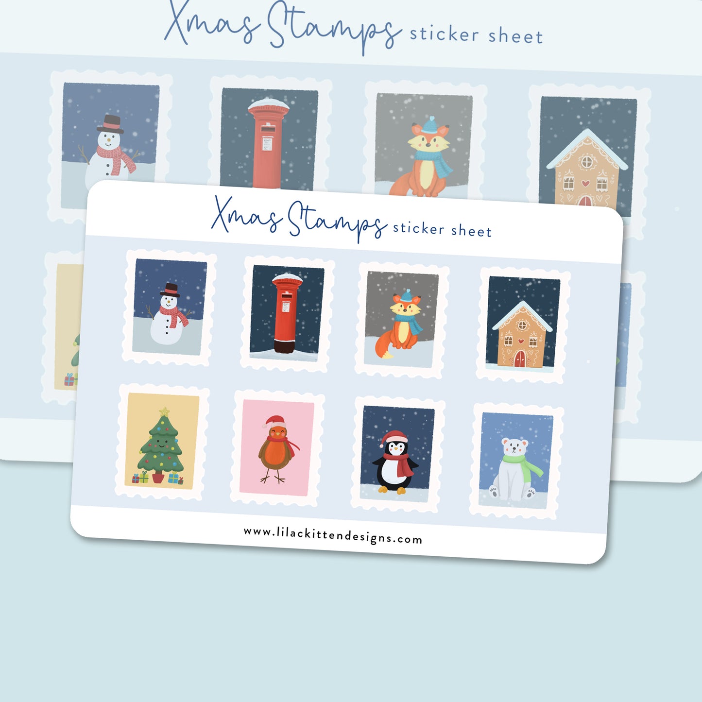 Christmas Stamps Sticker Sheet